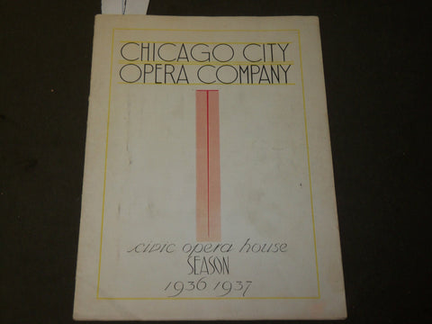 1936 NOVEMBER 13 CHICAGO CITY OPERA COMPANY PROGRAM - GIANNI SCHICCHI - J 3704