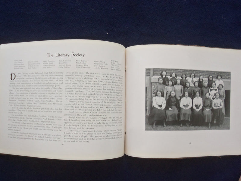 1910 PIERIAN RICHMOND HIGH SCHOOL YEARBOOK - RICHMOND, INDIANA - YB 1925T