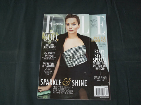 2013 DECEMBER ELLE CANADA MAGAZINE - JENNIFER LAWRENCE COVER - FASHION - B 5822
