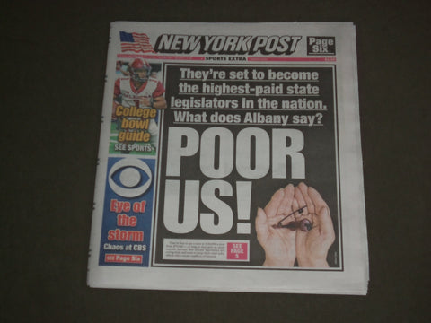 2018 DECEMBER 14 NEW YORK POST NEWSPAPER- NYS LEGISLATORS TO BECOME HIGHEST PAID