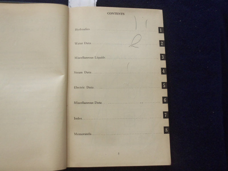 1942 CAMERON HYDRAULIC DATA HARDCOVER BOOK BY G.V. SHAW & A.W. LOOMIS - KD 8488