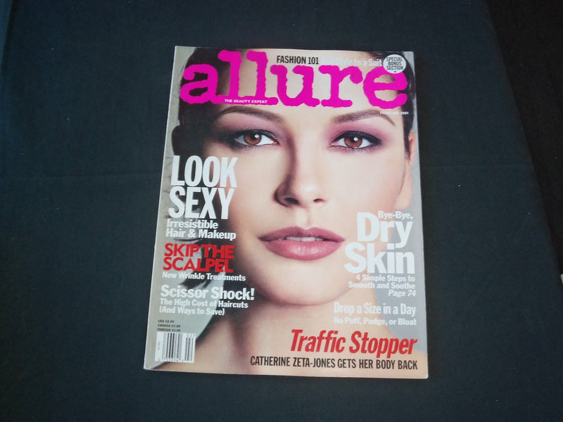 2001 FEB ALLURE MAGAZINE - THE BEAUTY EXPERT- CATHERINE ZETA-JONES COVER- B 5983