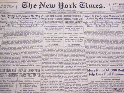 1948 FEBRUARY 12 NEW YORK TIMES - MURRAY INDICTED FOR POLITICAL ACT - NT 4436