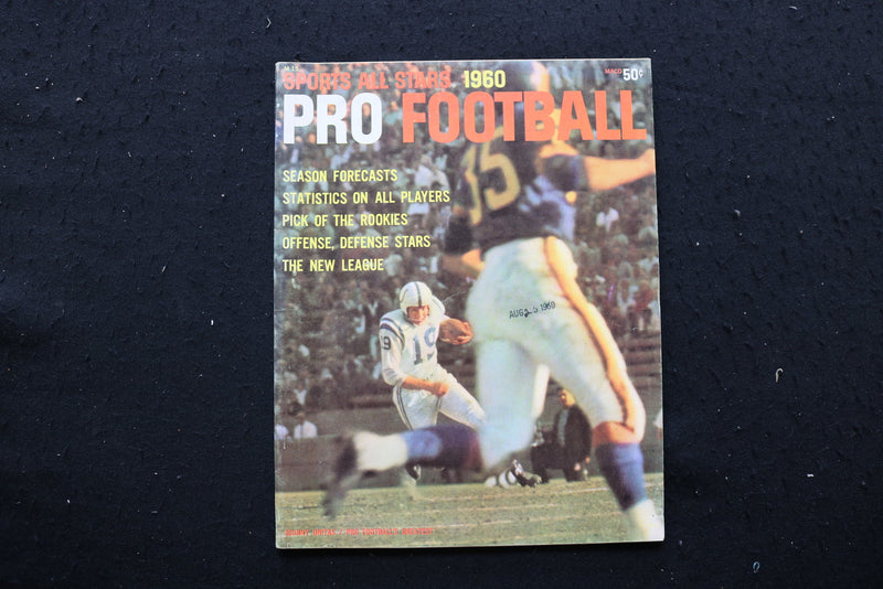 1960 SPORTS ALL STARS PRO FOOTBALL MAGAZINE - JOHNNY UNITAS COVER - SP 4187J