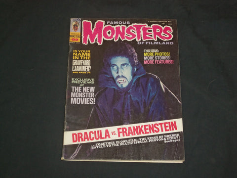 1972 MARCH FAMOUS MONSTERS MAGAZINE - DRACULA VS. FRANKENSTEIN - B 4944