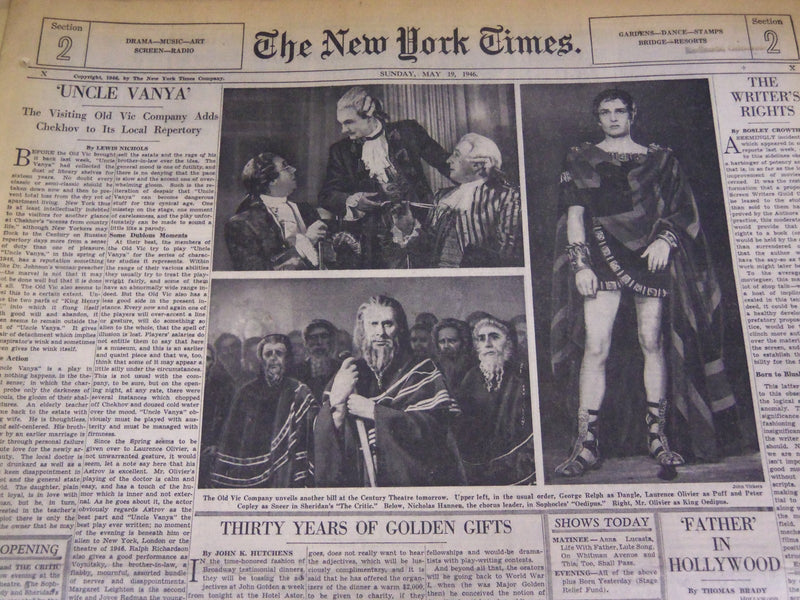 1946 NY TIMES SUNDAY DRAMA SECTIONS LOT OF 42 - ANNIE GET YOUR GUN - UP 8