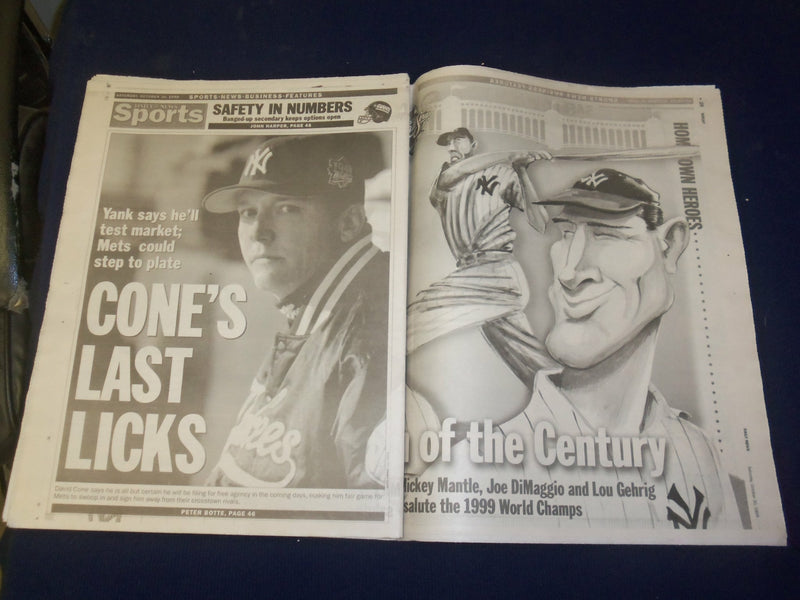 1999 OCT 30 NY DAILY NEWS NEWSPAPER - NY YANKEES TICKER TAPE PARADE - NP 4066