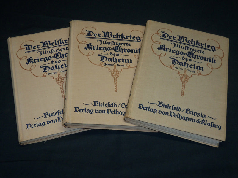 1915 DER WELTKRIEG ILLUSTRIERTE GERMAN VOLUMES LOT OF 3 - NICE MAPS - KD 4047A