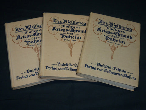 1915 DER WELTKRIEG ILLUSTRIERTE GERMAN VOLUMES LOT OF 3 - NICE MAPS - KD 4047A