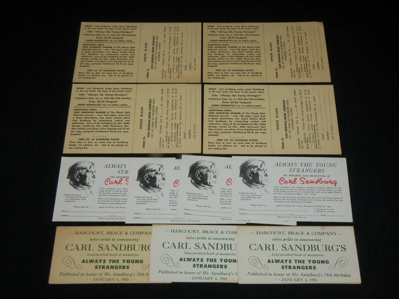 1953 ALWAYS THE YOUNG STRANGERS - CARL SANDBURG ADVERTISING LOT - J 6535