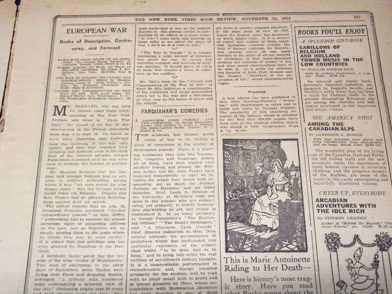 1914 NEW YORK TIMES NEWSPAPER BOOK REVIEW SECTIONS LOT OF 17 ISSUES - O 3221C