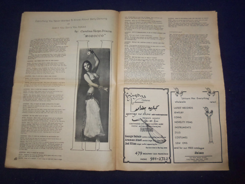 1976 HABIBI NEWSPAPER - VOLUME 3, NUMBER 4 - MIDDLE EASTERN DANCE/MUSIC- NP 6854