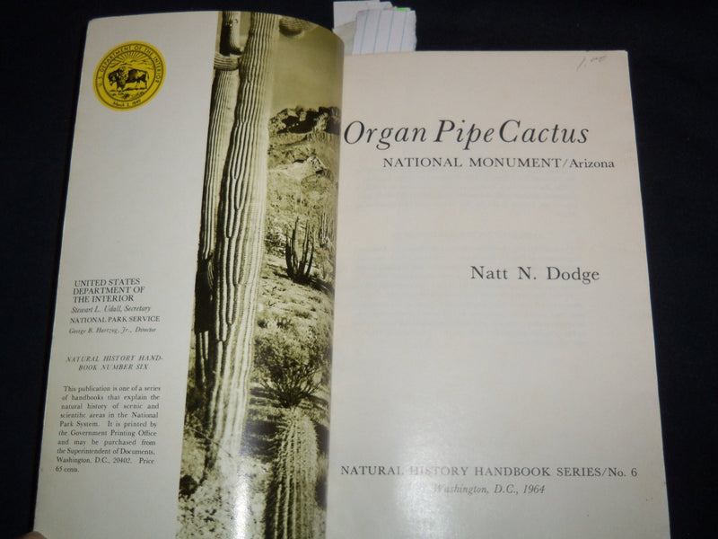 1964 ORGAN PIPE CACTUS NATIONAL MONUMENT BOOK - ARIZONA - J 8978