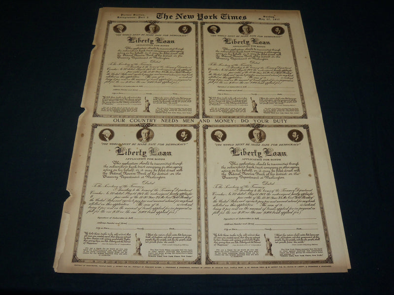1917 MAY 27 NEW YORK TIMES PICTURE SECTION - LIBERTY LOAN APPLICATION - NT 8983