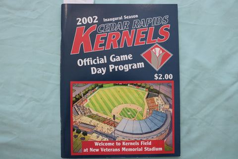 2002 CEDAR RAPIDS KERNELS BASEBALL OFFICIAL PROGRAM - INAUGURAL - K 3396
