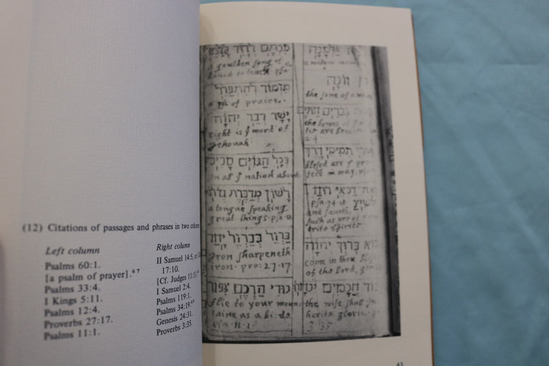1973 THE HEBREW EXERCISES OF GOVERNOR WILLIAM BRADFORD SOFTCOVER BOOK - K 3335