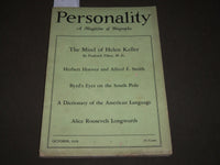 1928 OCTOBER PERSONALITY MAGAZINE OF BIOGRAPHY - MIND OF HELEN KELLER - ST 5589