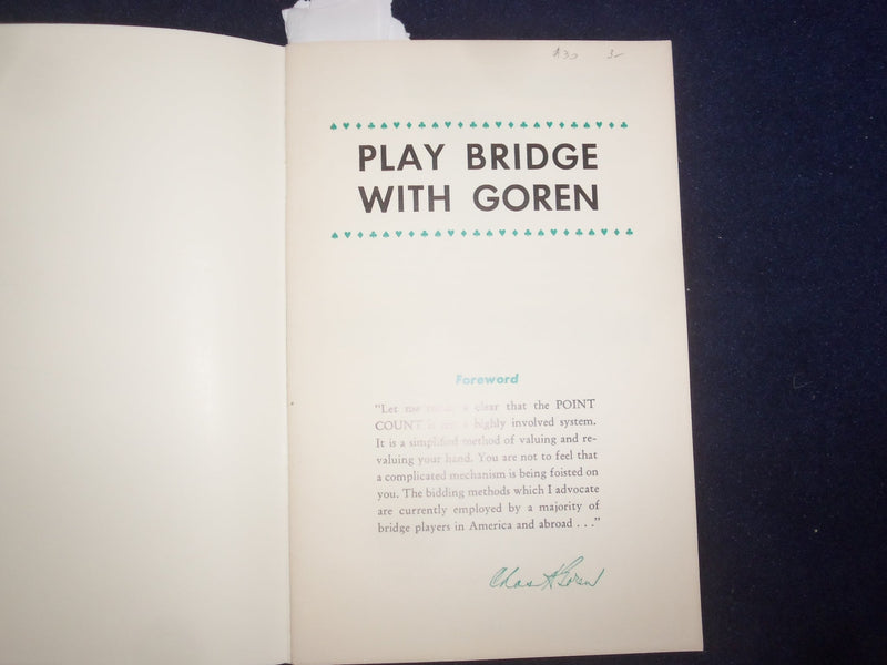 1950'S PLAY BRIDGES WITH GOREN - GOREN OFFICIAL - POINT COUNT SUMMARY - J 9488
