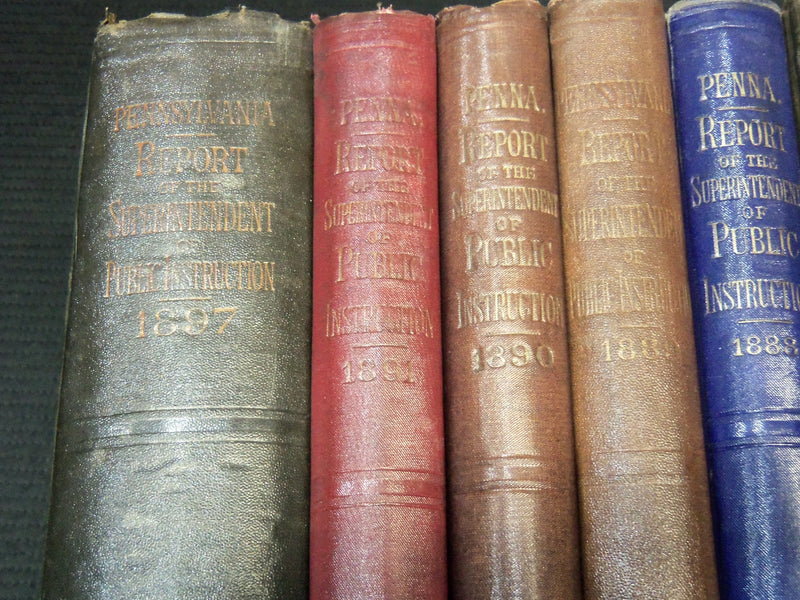 1881-1897 PENNSYLVANIA REPORT OF PUBLIC INSTRUCTION VOLUMES LOT OF 11 - KD 5712