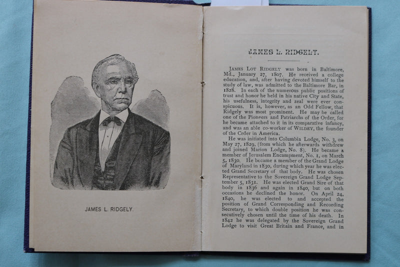 1886 RIDGELY ENCAMPMENT NO. 217, I.O.O.F. OF PA HARDCOVER BOOK - K 3340