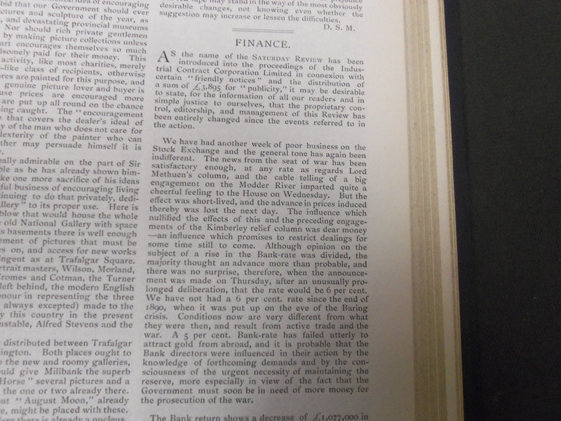 1899 SATURDAY REVIEW 2 BOUND VOLUMES - COMPLETE YR- PUBLISHED IN LONDON - R 1112