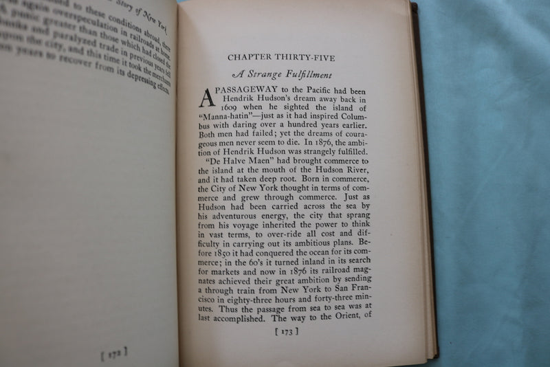 1929 MANNA-HATIN THE STORY OF NEW YORK HARDCOVER BOOK - KD 9567