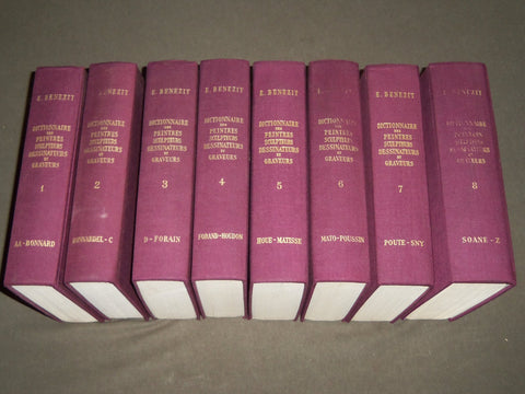 1966 DICTIONNAIRE DES PEINTRES BY E. BENEZIT SET OF 8 VOLUMES - FRENCH - R 241