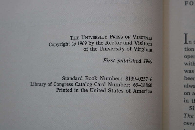 1969 POEMS FROM THE VIRGINIA QUARTERLY REVIEW 1925-1967 - HARDCOVER - KD 9794