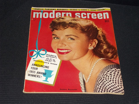 1956 JANUARY MODERN SCREEN MAGAZINE - DEBBIE REYNOLDS FRONT COVER - E 14534
