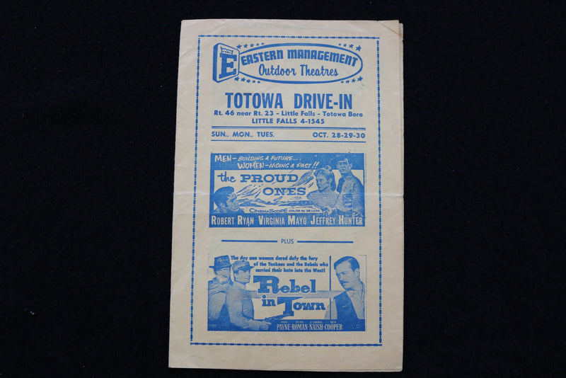 1956 TOTOWA DRIVE-IN MOVIE PROGRAM - MARILYN MONROE IN BUS STOP - K 1874