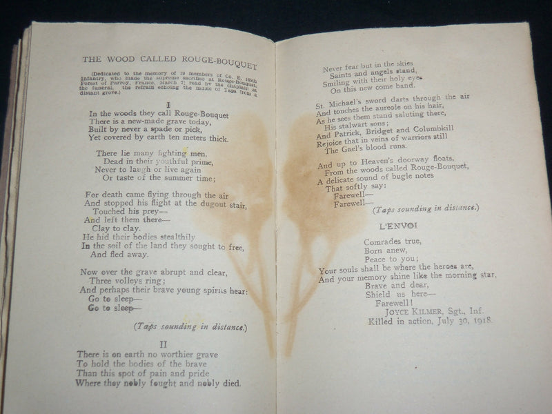 1918 YANKS A BOOK OF A. E. F. VERSE SOFTCOVER BOOK - SGT. JOYCE KILMER - J 6851
