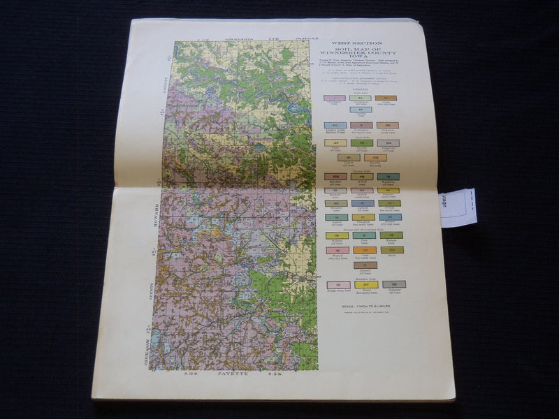 1928 JUNE SOIL SURVEY OF IOWA WINNESHIEK REPORT NO. 52 - AMES IOWA - J 7235