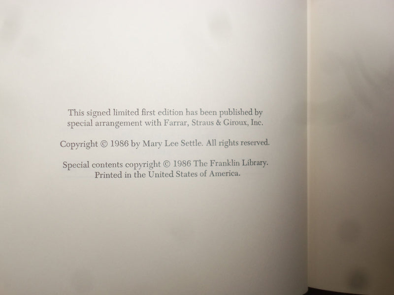1986 CELEBRATION HARDCOVER BOOK BY MARY LEE SETTLE -SIGNED 1ST EDITION - KD 8972