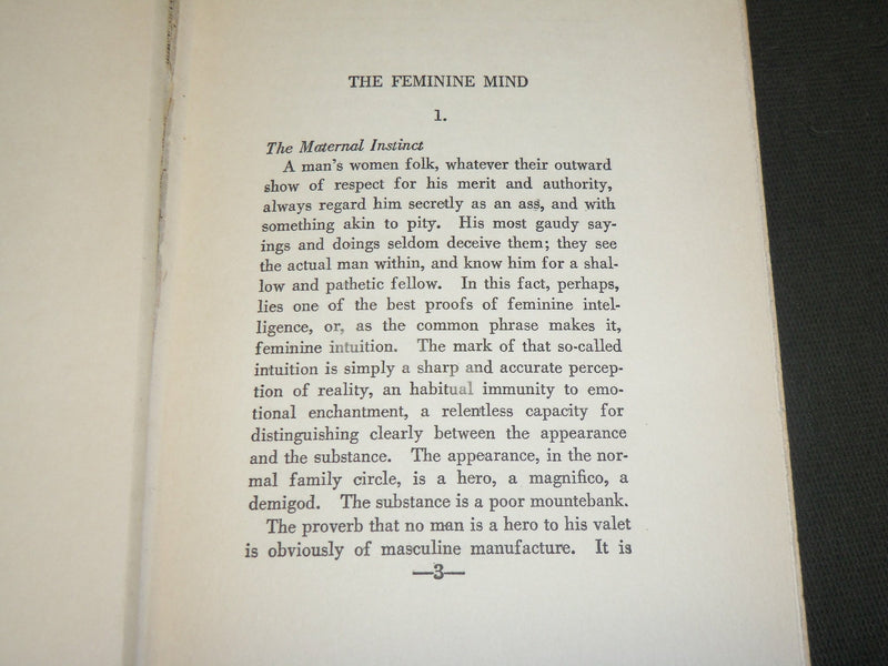 1922 IN DEFENSE OF WOMEN HARDCOVER BOOK BY H. L. MENCKEN - KD 6184