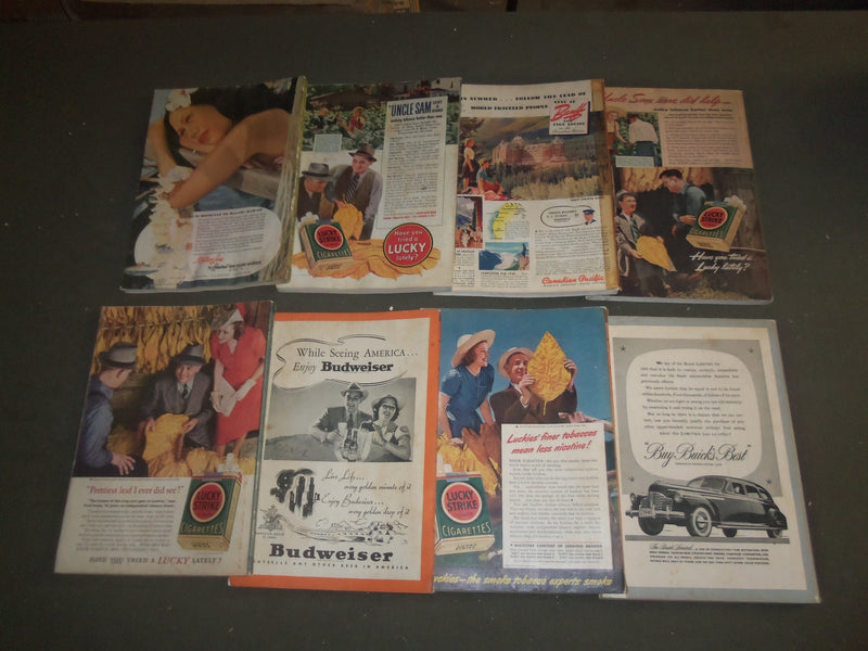 1940 HARPER'S MONTHLY MAGAZINE - LOT OF 8 - STORIES & ILLUSTRATIONS - WR 1000C