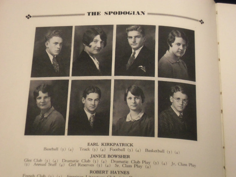 1929 SPODOGIAN ASHLAND HIGH SCHOOL YEARBOOK - ASHLAND OHIO - PHOTOS - YB 519
