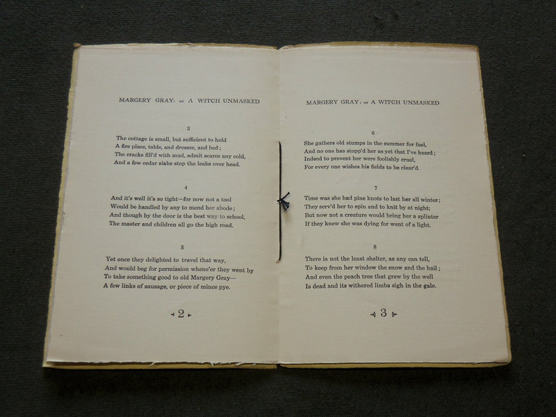 1930 MARGERY GRAY OR A WITCH UNMASKED BOOK - SIGNED #22 OF 150 - COATES - J 6185