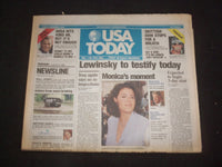 1998 AUGUST 6 USA TODAY NEWSPAPER - LEWINSKY TO TESTIFY TODAY - NP 7945