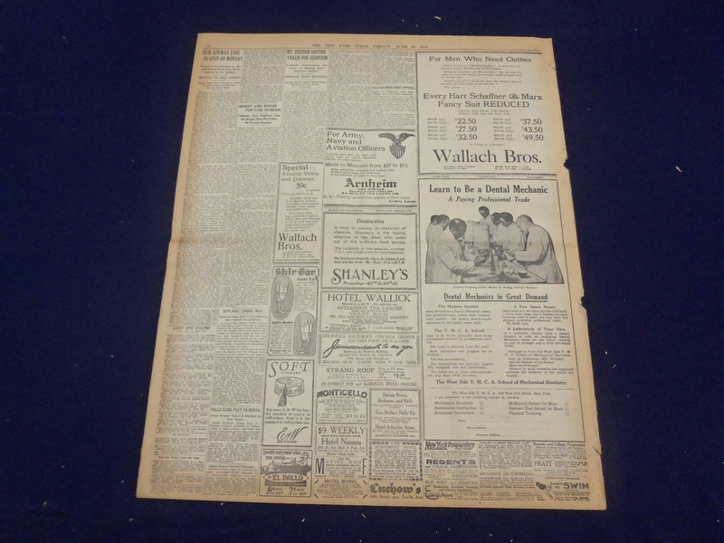 1918 JUNE 28 NEW YORK TIMES - PERSHING PICKS REGIMENT TO GO TO ITALY - NT 9092
