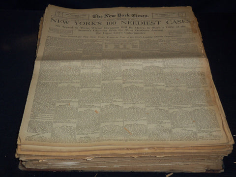 1920-1953 NEW YORK TIMES 100 NEEDIEST CASES SECTIONS LOT OF 67 DIFFERENT- NTL 61