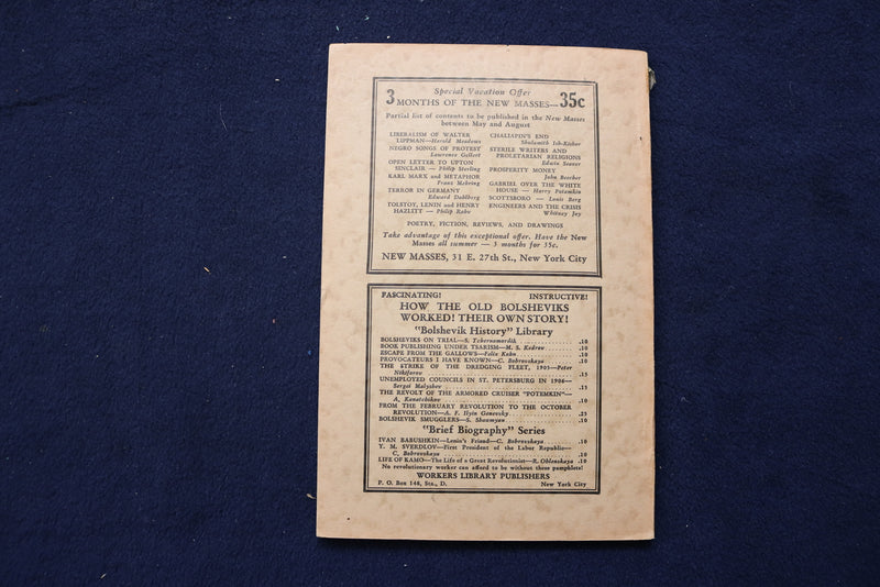 1933 MAY THE COMMUNIST MONTHLY PERIODICAL - K 487