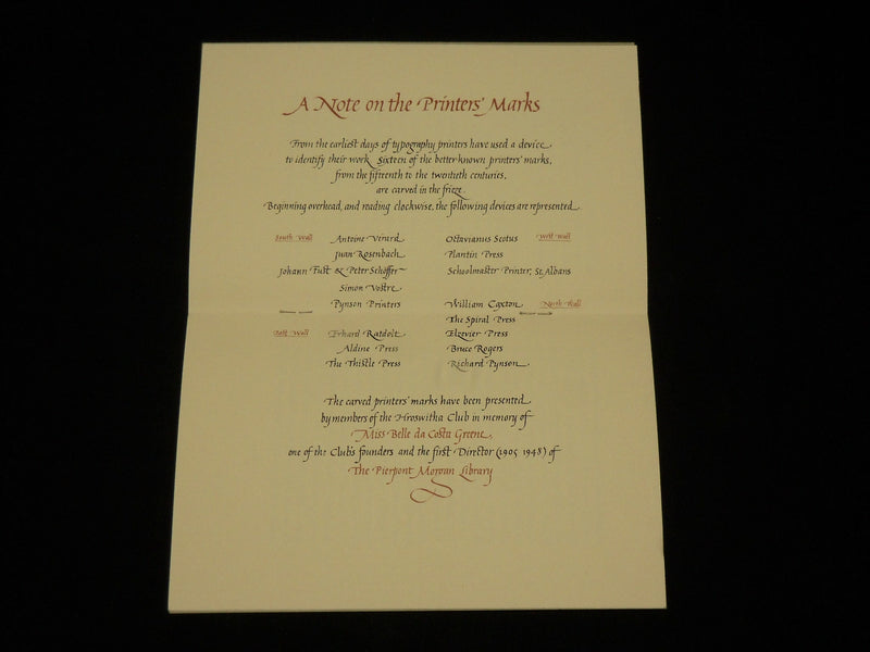 PRINTERS MARKS IN THE PIERPONT MORGAN LIBRARY SOFTCOVER BOOK - J 6505