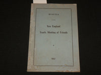 1952 MINTUES OF THE NEW ENGLAND YEARLY MEETING OF FRIENDS BOOK - J 7048