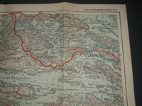 1939 KARTA OVER STOCKHOLMS-TRACKTEN FOLD-OUT MAP - SWEDEN - J 3966