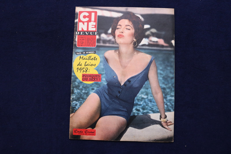 1958 AUGUST 1 CINE REVUE MAGAZINE - LINDA CRISTAL-PAUL NEWMAN COVER - E 22021
