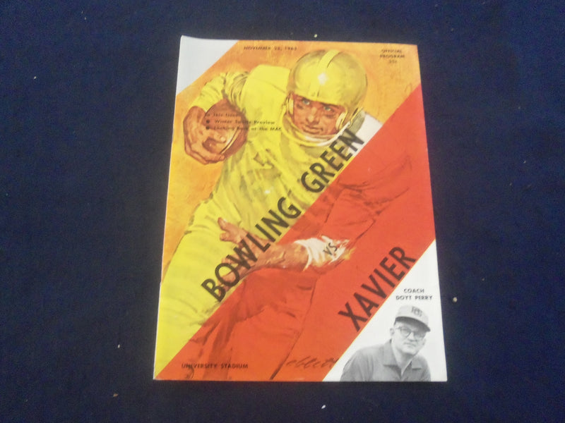 1963 NOV 23 FOOTBALL PROGRAM - BOWLING GREEN ST UNIV VS XAVIER UNIV - SP 9337Q