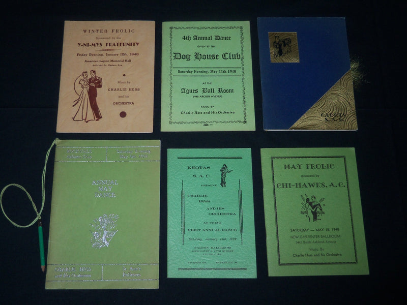 1938-1941 CHARLIE HESS AND HIS ORCHESTRA DANCE PROGRAM LOT OF 12 - O 1638