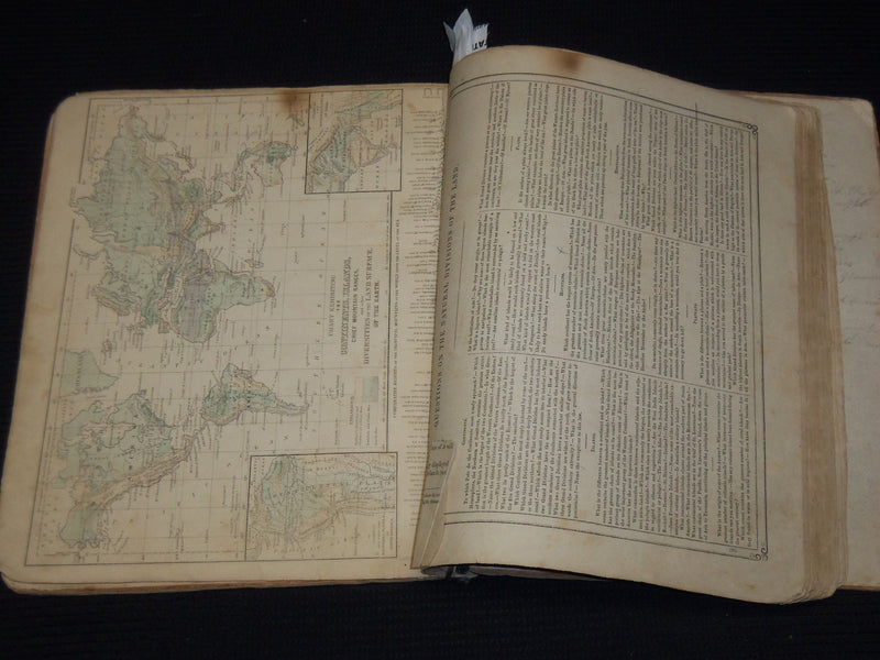 1863 WARREN'S A SYSTEM OF PHYSICAL GEOGRAPHY BOOK - COLOR MAPS - KD 2951E