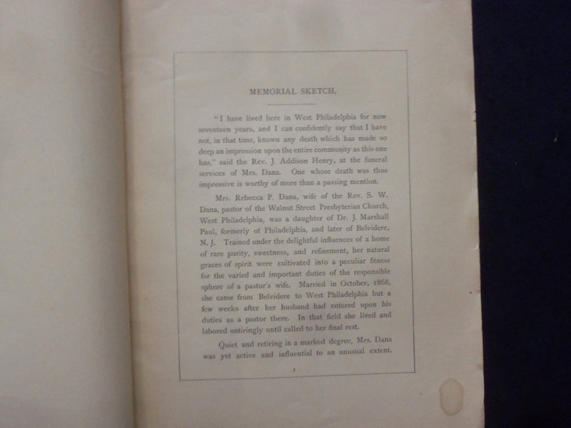 1877 ELOQUENCE OF A GODLY LIFE SERMON - REV. S. W. DANA SOFTCOVER BOOKLET- K 238