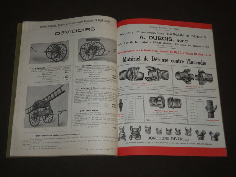 1930 SAMUEL MICHAUD ORNANS DEFENSE CONTRE L'INCENDIE FRENCH CATALOGUE - FR 501